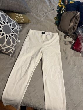 JM Collection Women's Cream Stretch Dress Pants